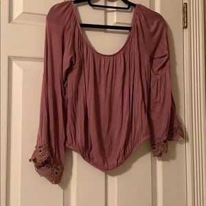 Charlotte Russe pink long sleeve blouse